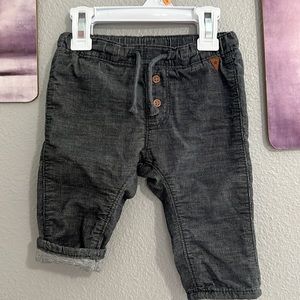 H&M 9 months fully cotton lined corduroy pants baby boy grey used